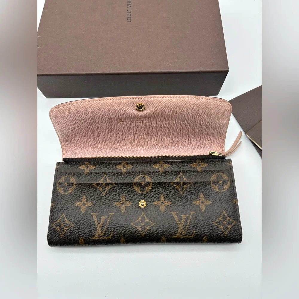 Louis Vuitton monogram Emilie Wallet with box